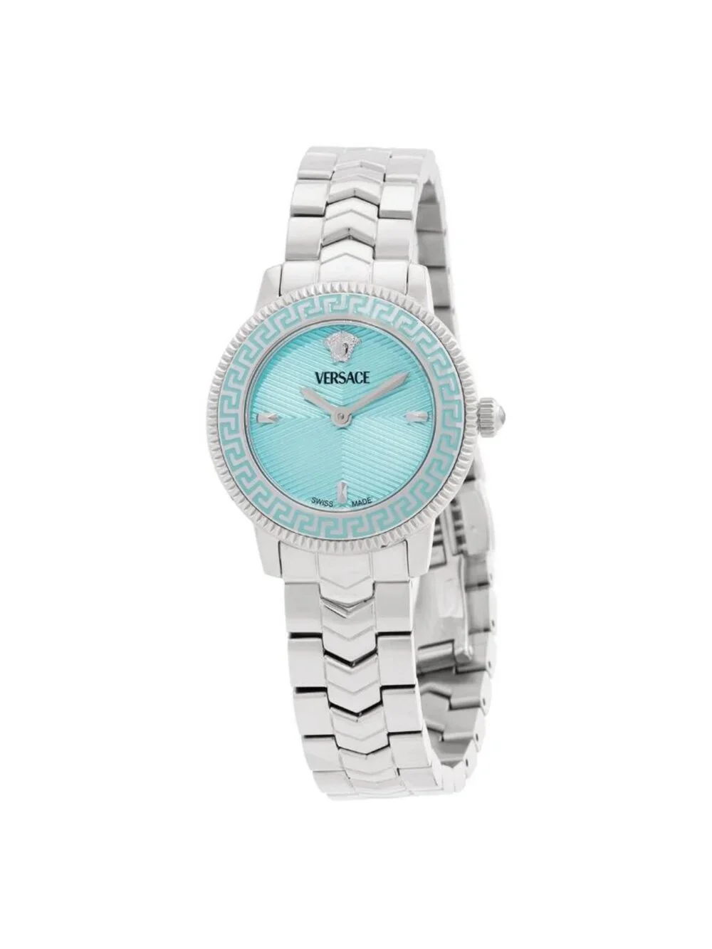 NWT Versace V-Icon Quartz Turquoise Dial Ladies Watch